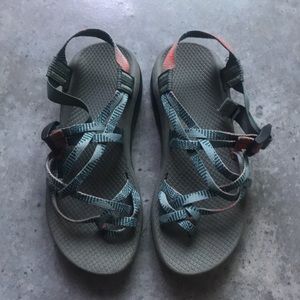 Chacos - ZX2 - Orange and Teal - size 8